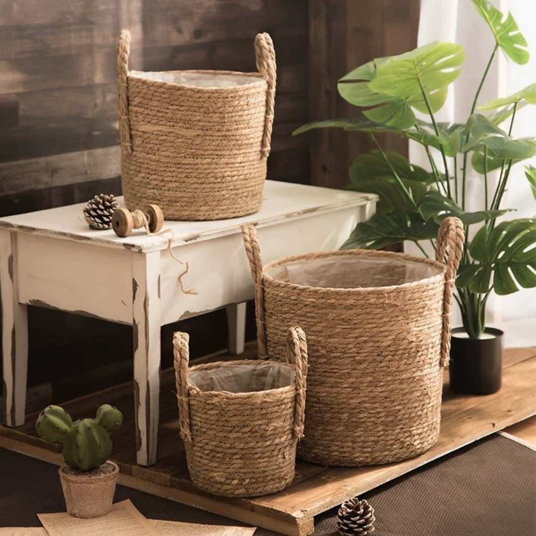 Norea  Hand Made Seagrass Woven Plant Basket